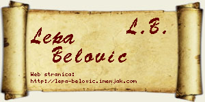 Lepa Belović vizit kartica